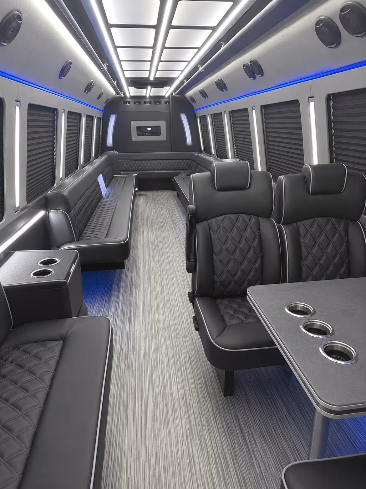 cedar hill 25 passenger party bus inside