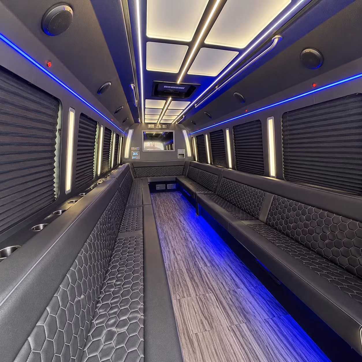 cedar hill 30 passenger party bus interior
