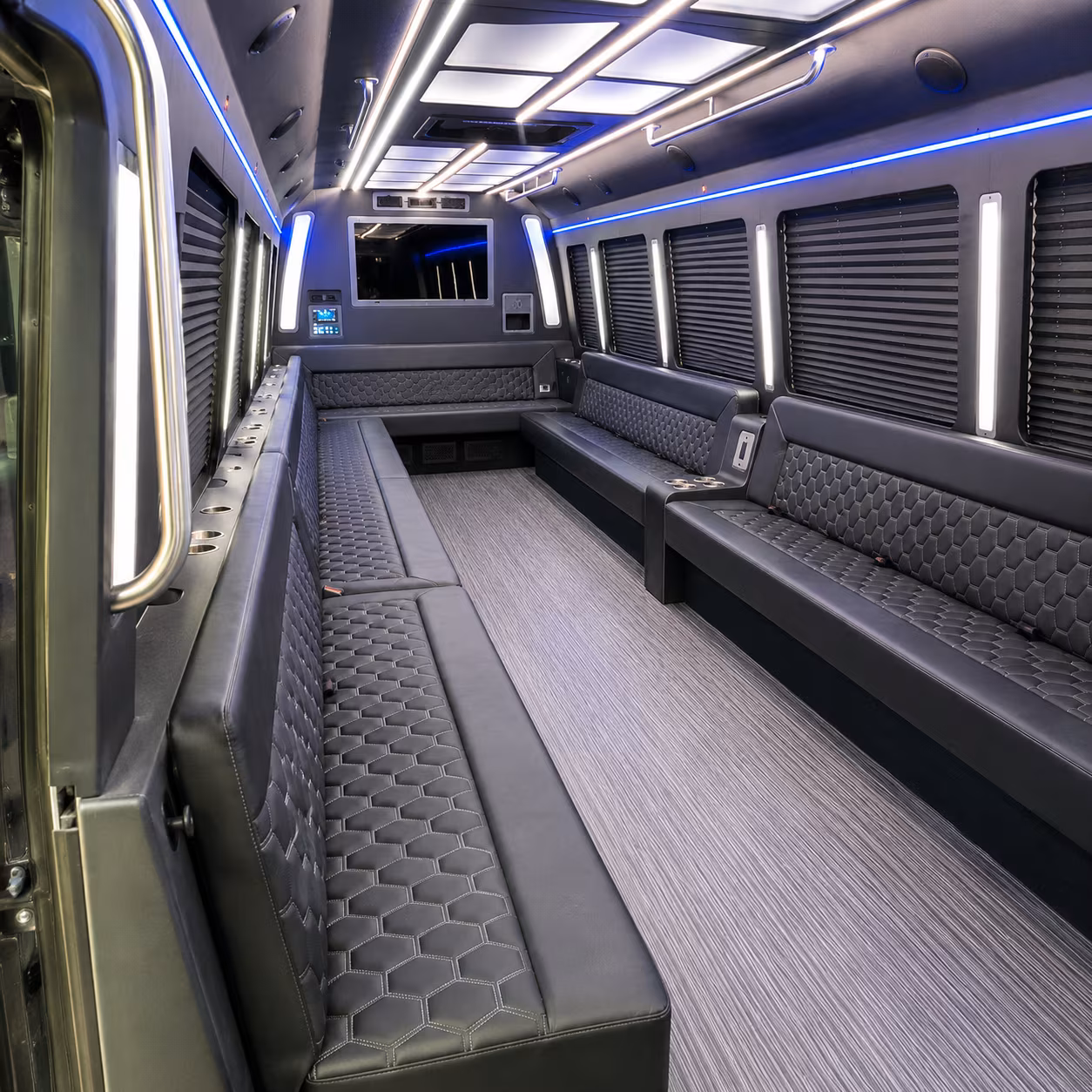 cedar hill 40 passenger party bus interior