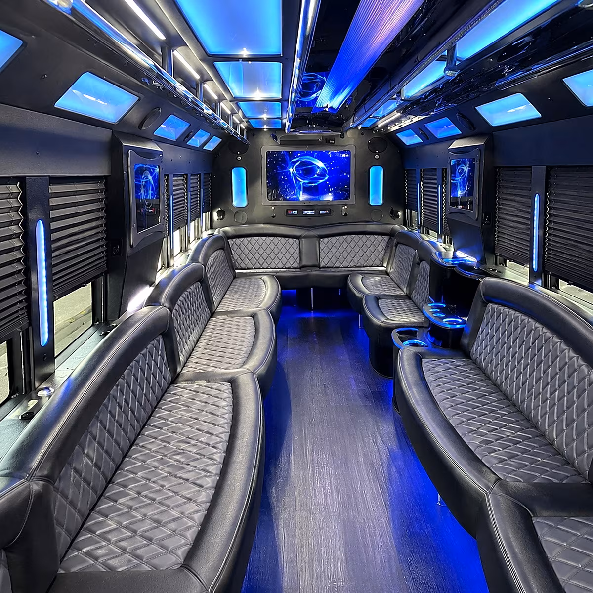 cedar hill 50 passenger party bus interior