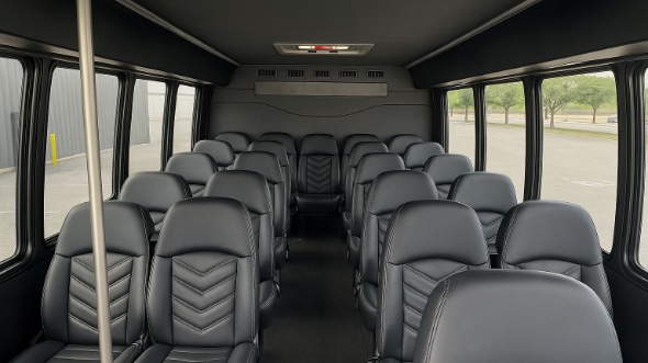 Interior of Charter Bus Company Cedar Hill's 18 Passenger Minibus in Cedar Hill