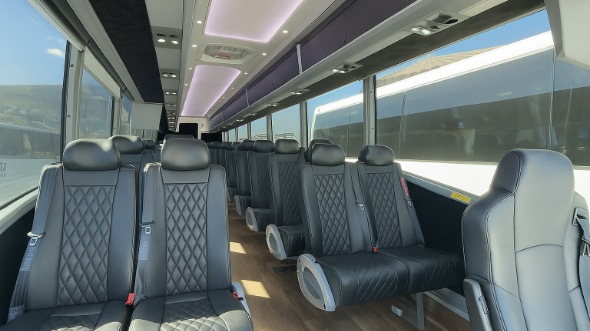 Interior of Charter Bus Company Cedar Hill's 20 Passenger Mini bus in Cedar Hill