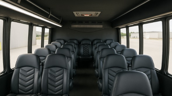 Interior of Charter Bus Company Cedar Hill's 35 Passenger Minibus in Cedar Hill