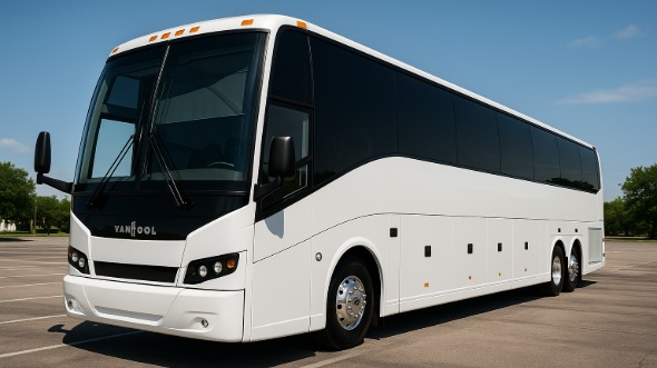 Exterior of Charter Bus Company Cedar Hill's 54 Passenger Charter Bus in Cedar Hill