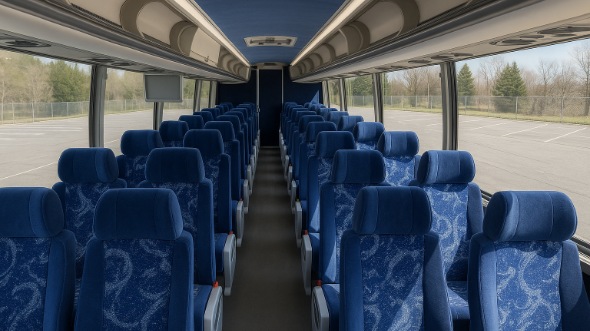 Interior of Charter Bus Company Cedar Hill's 54 Passenger Charter Bus in Cedar Hill