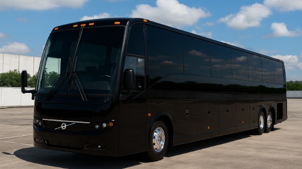 Exterior of Charter Bus Company Cedar Hill's 55 Passenger Charter Bus in Cedar Hill