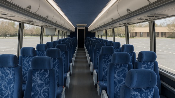 Interior of Charter Bus Company Cedar Hill's 55 Passenger Charter Bus in Cedar Hill