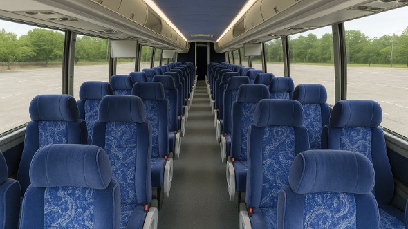 Interior of Charter Bus Company Cedar Hill's 56 Passenger Charter Bus in Cedar Hill