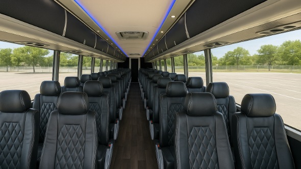 cedar hill 56 passenger charter bus inside