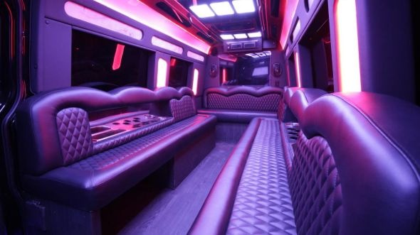 Interior of Charter Bus Company Cedar Hill's Sprinter Limo in Cedar Hill