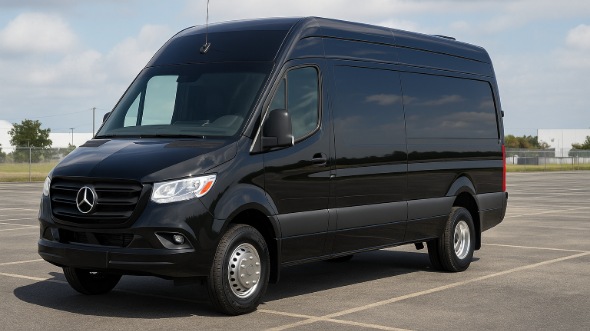 Exterior of Charter Bus Company Cedar Hill's Sprinter Van Rental With Driver in Cedar Hill