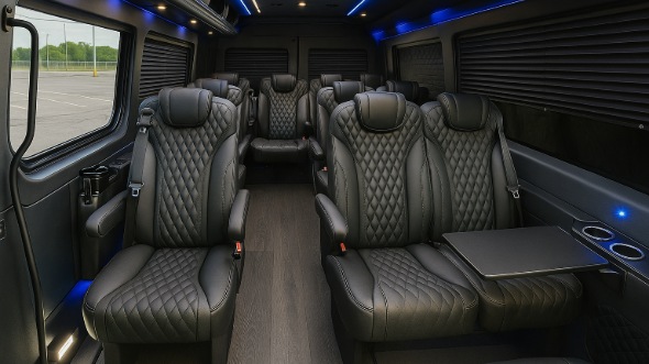 Interior of Charter Bus Company Cedar Hill's Sprinter Van Rental With Driver in Cedar Hill